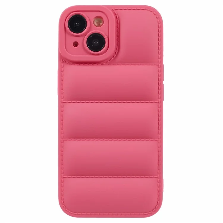 Funda para iPhone 14 de la serie JTW, diseño de chaqueta acolchada de TPU, con recorte preciso para la lente - Rosa