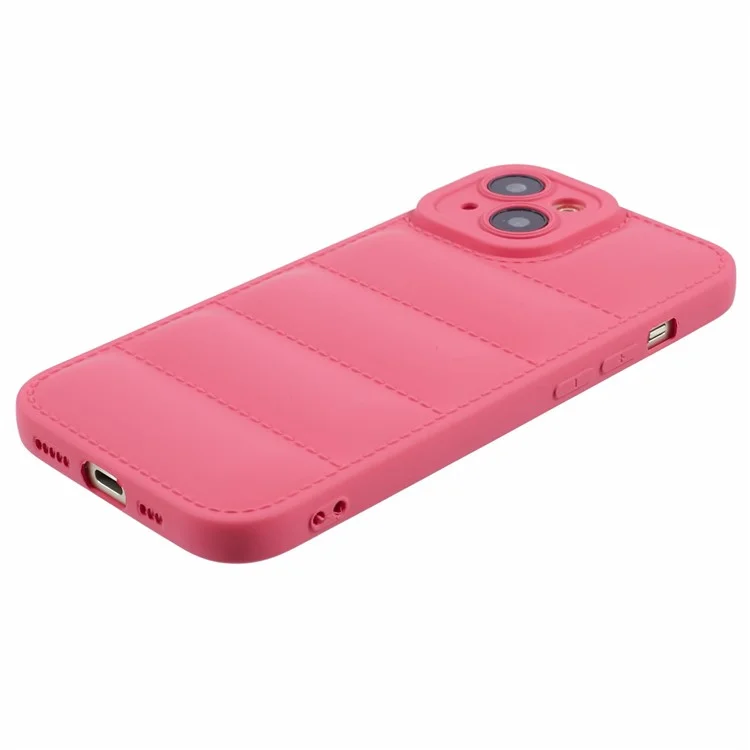 Funda para iPhone 14 de la serie JTW, diseño de chaqueta acolchada de TPU, con recorte preciso para la lente - Rosa