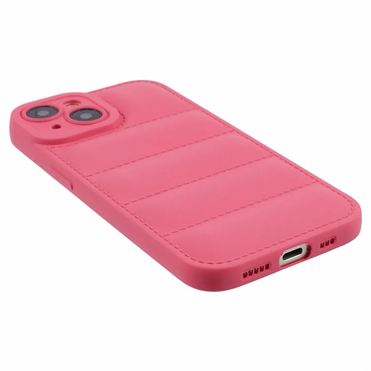Funda para iPhone 14 de la serie JTW, diseño de chaqueta acolchada de TPU, con recorte preciso para la lente - Rosa
