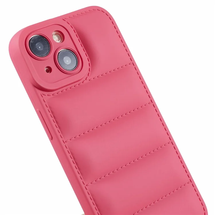 Funda para iPhone 14 de la serie JTW, diseño de chaqueta acolchada de TPU, con recorte preciso para la lente - Rosa