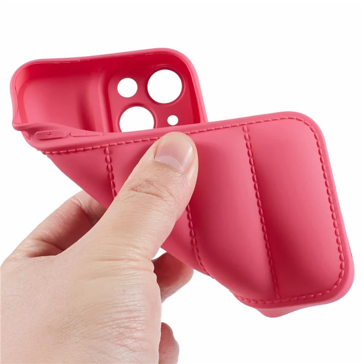 Funda para iPhone 14 de la serie JTW, diseño de chaqueta acolchada de TPU, con recorte preciso para la lente - Rosa