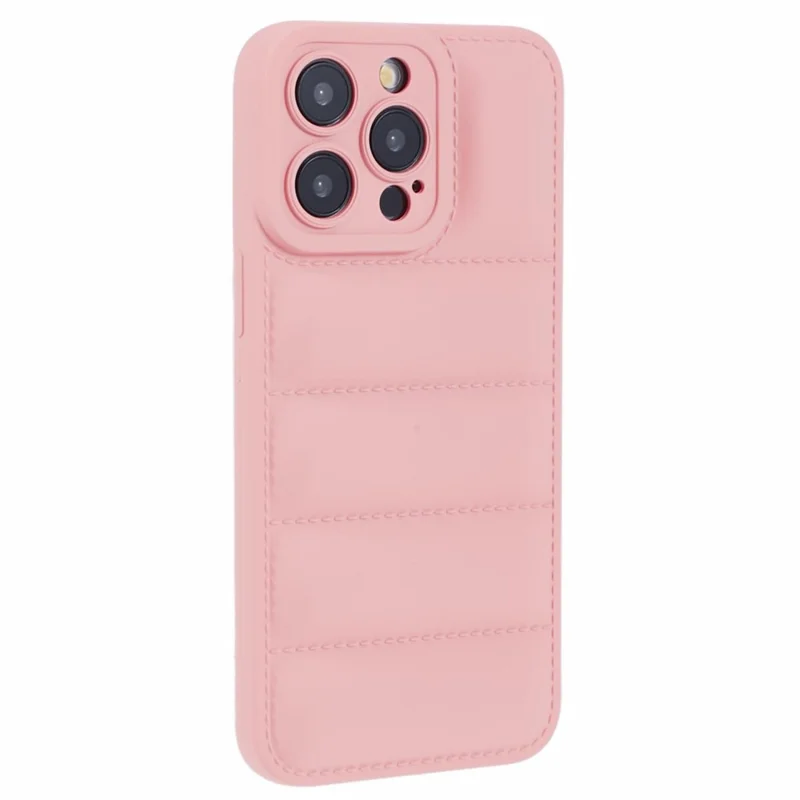 JTW Series For iPhone 15 Pro Max Shock-Absorbent TPU Case Down Jacket Design Phone Protector - Pink
