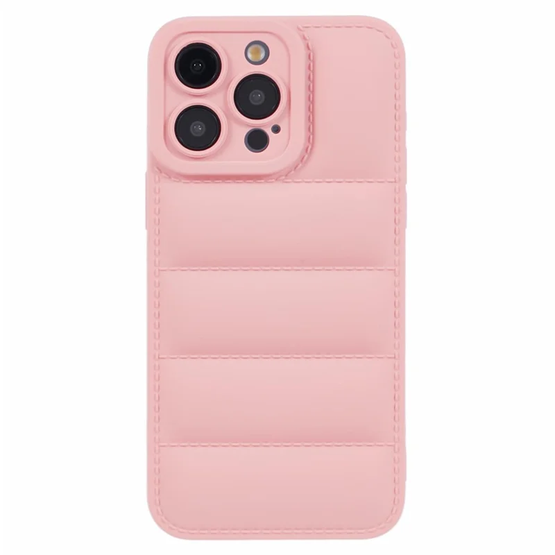 JTW Series For iPhone 15 Pro Max Shock-Absorbent TPU Case Down Jacket Design Phone Protector - Pink