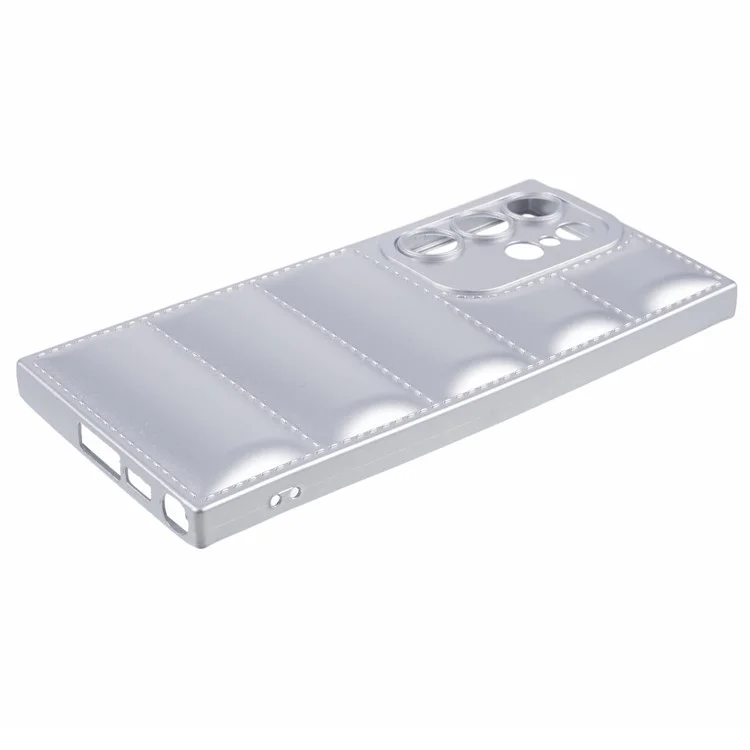 JTW Series per Samsung Galaxy S22 Ultra 5G TPU Cover Down Jacket Design Phone Case - Argento