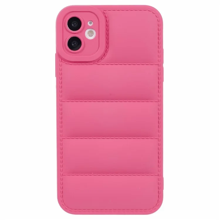 Capa de TPU da Série JTW para iPhone 12 de 6,1 polegadas, Jaqueta Down Jacket Reforçada nos Quatro Cantos, Capa de Telefone - Rosa