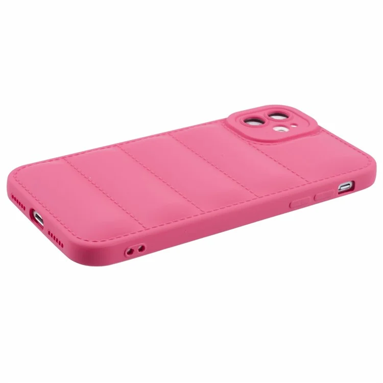 Capa de TPU da Série JTW para iPhone 12 de 6,1 polegadas, Jaqueta Down Jacket Reforçada nos Quatro Cantos, Capa de Telefone - Rosa