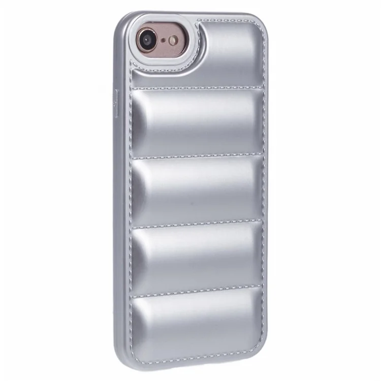 JTW Series For  iPhone 6 / 6s / 7 / 8 / SE (2020) / SE (2022) Rubberized Case Down Jacket TPU Phone Protector - Silver