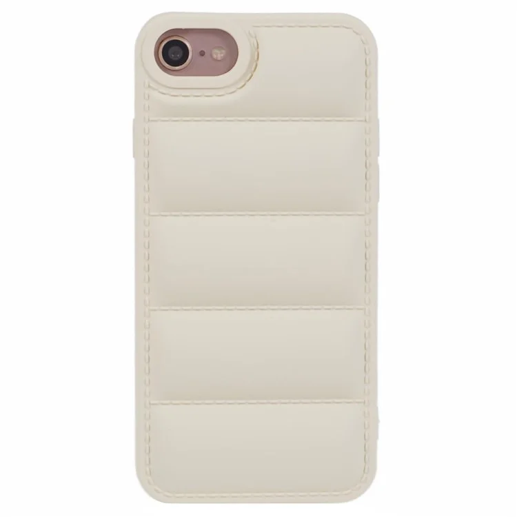 JTW Series For  iPhone 6 / 6s / 7 / 8 / SE (2020) / SE (2022) Rubberized Case Down Jacket TPU Phone Protector - White