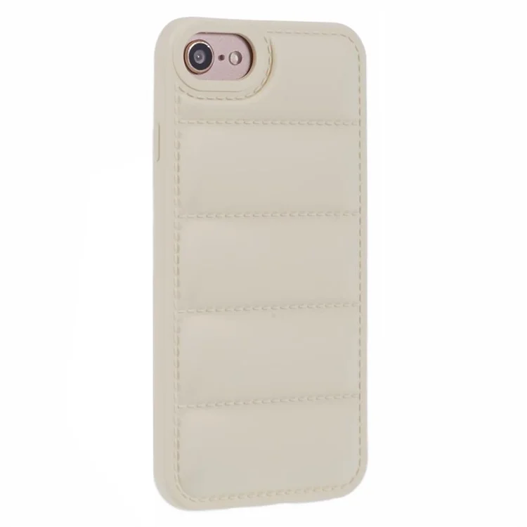 JTW Series For  iPhone 6 / 6s / 7 / 8 / SE (2020) / SE (2022) Rubberized Case Down Jacket TPU Phone Protector - White