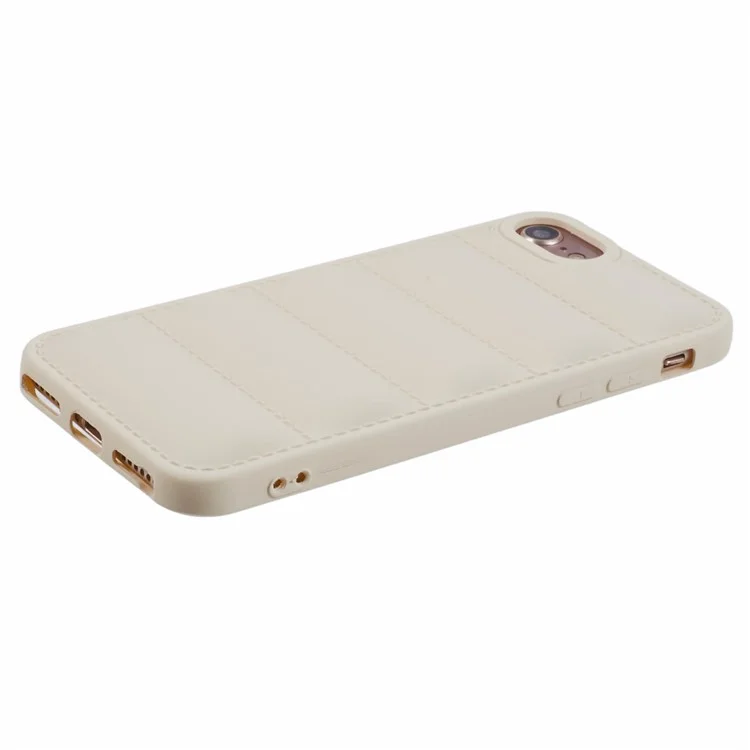 JTW Series For  iPhone 6 / 6s / 7 / 8 / SE (2020) / SE (2022) Rubberized Case Down Jacket TPU Phone Protector - White