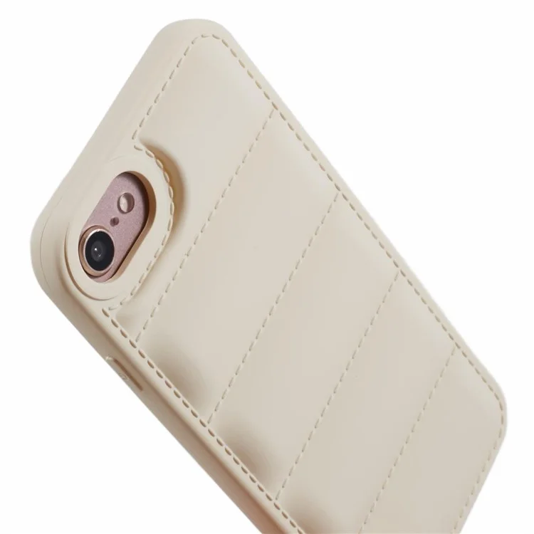 JTW Series For  iPhone 6 / 6s / 7 / 8 / SE (2020) / SE (2022) Rubberized Case Down Jacket TPU Phone Protector - White