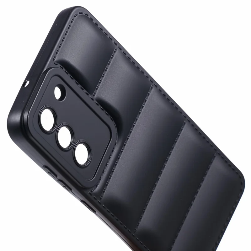 JTW Series For Samsung Galaxy S21 4G / 5G Case Down Jacket TPU Shockproof Phone Protector - Black