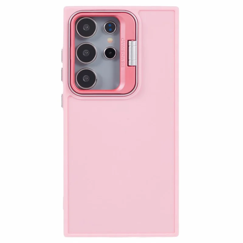 QH Series for Samsung Galaxy S23 Ultra Case with Camera Invisible Kickstand Silicone Phone Cover - Pink