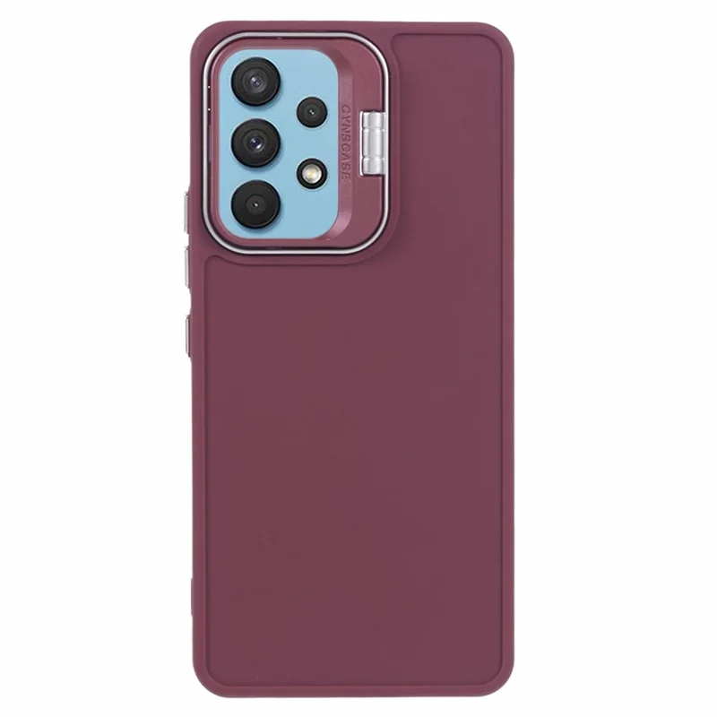QH Series for Samsung Galaxy A32 4G (EU Version) Case Hidden Kickstand Soft Silicone Phone Cover - Wine Red