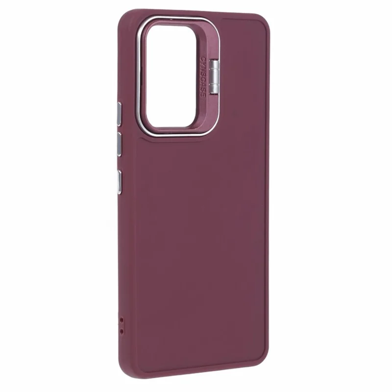 QH Series for Samsung Galaxy A23 4G / A23 5G (Global Version) Silicone Case Lens Frame Kickstand Phone Cover - Wine Red