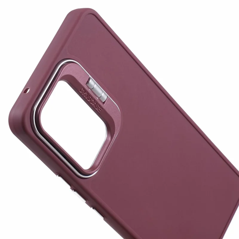 QH Series for Samsung Galaxy A23 4G / A23 5G (Global Version) Silicone Case Lens Frame Kickstand Phone Cover - Wine Red