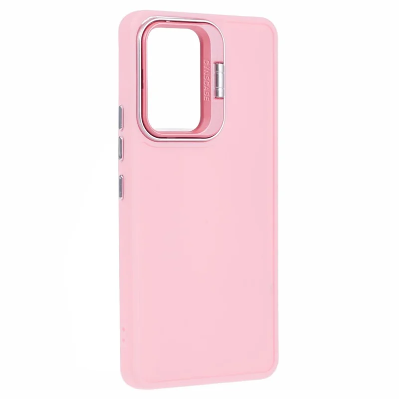 QH Series for Samsung Galaxy A13 4G / 5G Case Lens Frame Kickstand Silicone Phone Cover - Pink