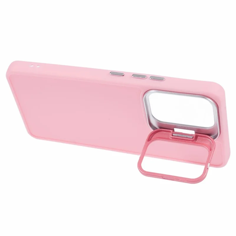 QH Series for Samsung Galaxy A13 4G / 5G Case Lens Frame Kickstand Silicone Phone Cover - Pink