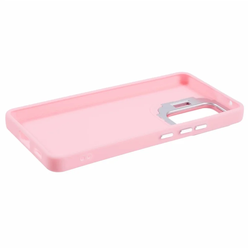QH Series for Samsung Galaxy A13 4G / 5G Case Lens Frame Kickstand Silicone Phone Cover - Pink