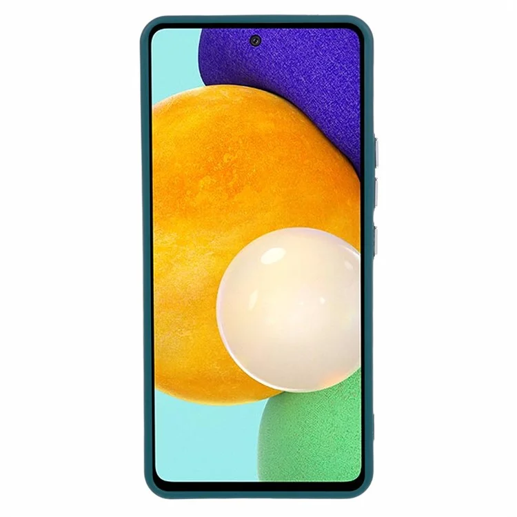 Série QH pour la Samsung Galaxy A53 5G, étui de protection en silicone pour téléphone avec support pour objectif - Vert armée