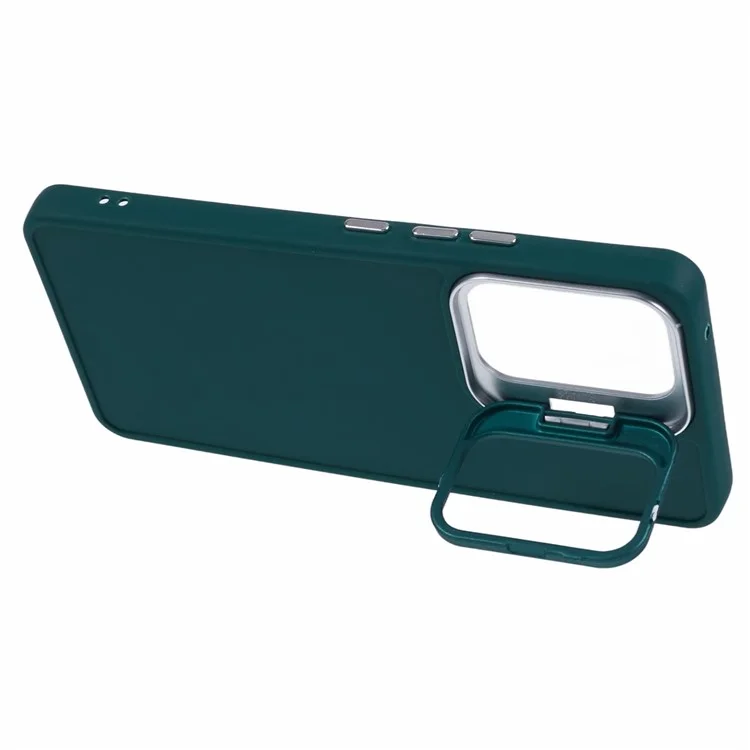Série QH pour la Samsung Galaxy A53 5G, étui de protection en silicone pour téléphone avec support pour objectif - Vert armée
