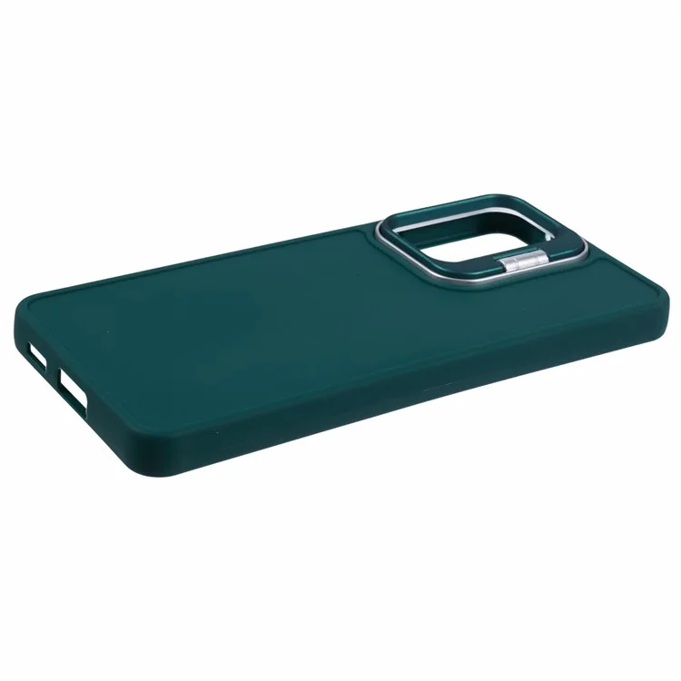 Série QH pour la Samsung Galaxy A53 5G, étui de protection en silicone pour téléphone avec support pour objectif - Vert armée