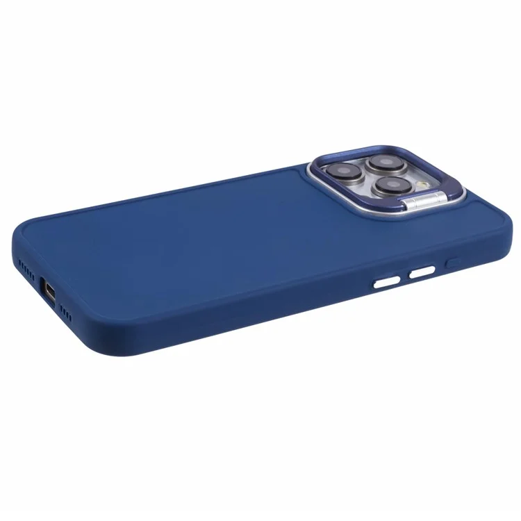 QH Series for iPhone 14 Pro Funda de silicona con tacto sedoso Soporte invisible para teléfono - Zafiro