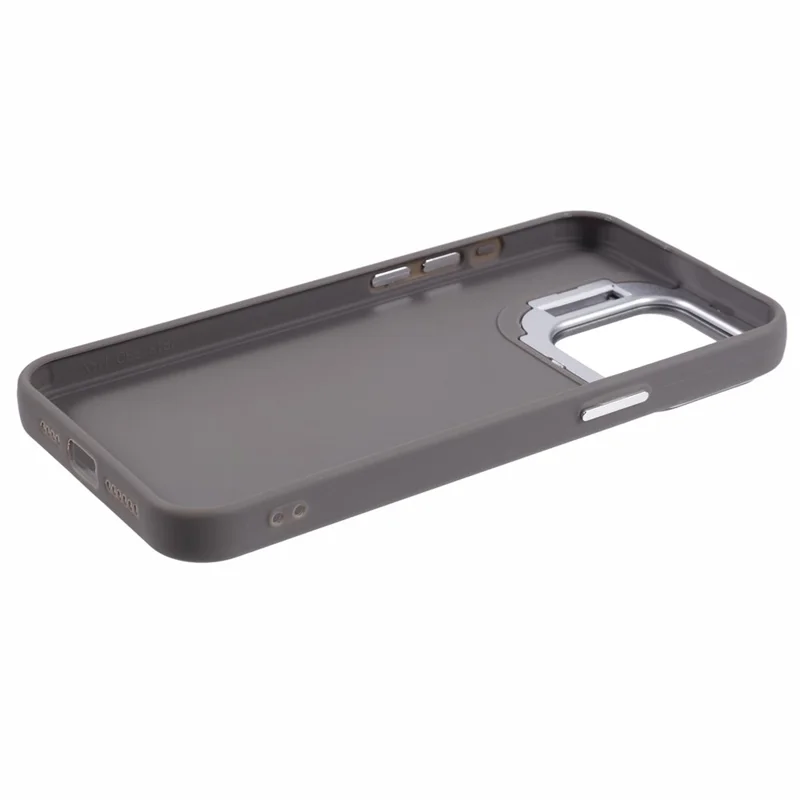 QH Series for iPhone 12 Pro Max Case Lens Frame Kickstand Silicone Phone Back Cover - Khaki