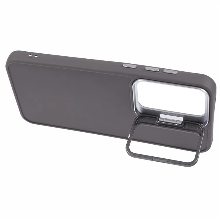 QH Series for Samsung Galaxy A34 5G Silicone Case Lens Frame Kickstand Back Cover -  Khaki
