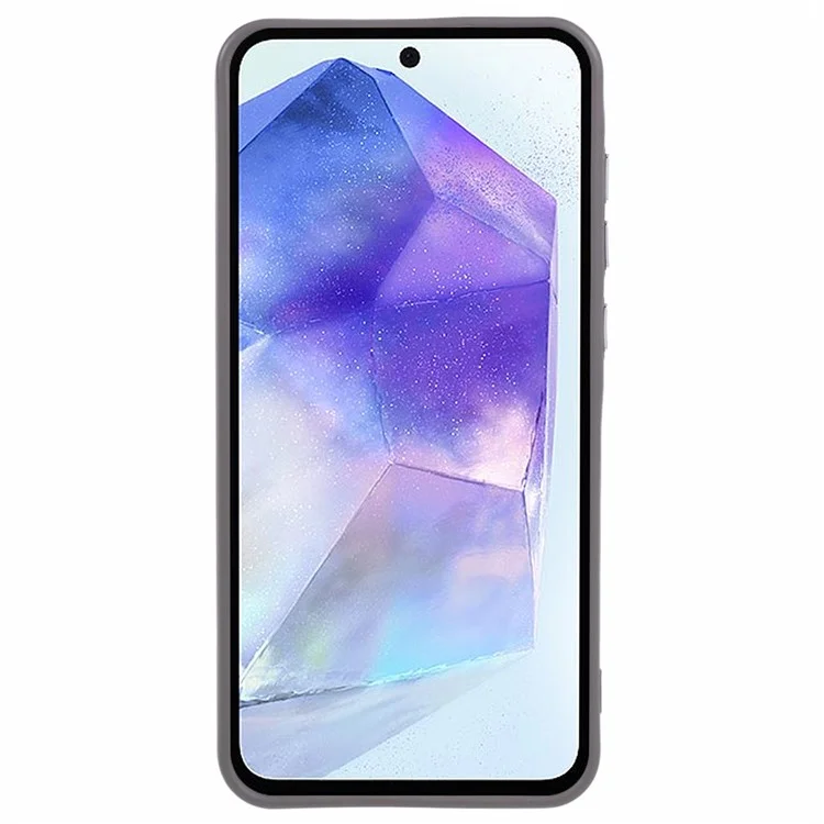 QH Series for Samsung Galaxy A54 5G Case Lens Frame Kickstand Silky Touch Silicone Phone Cover - Khaki