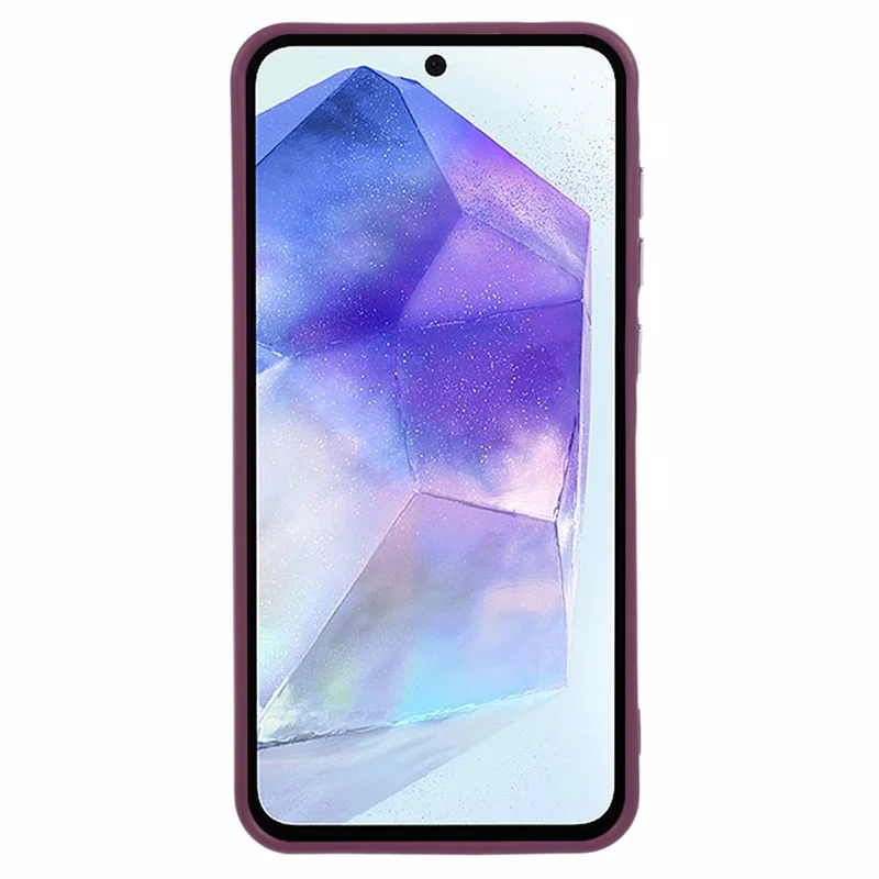 QH Series for Samsung Galaxy A54 5G Case Lens Frame Kickstand Silky Touch Silicone Phone Cover - Wine Red