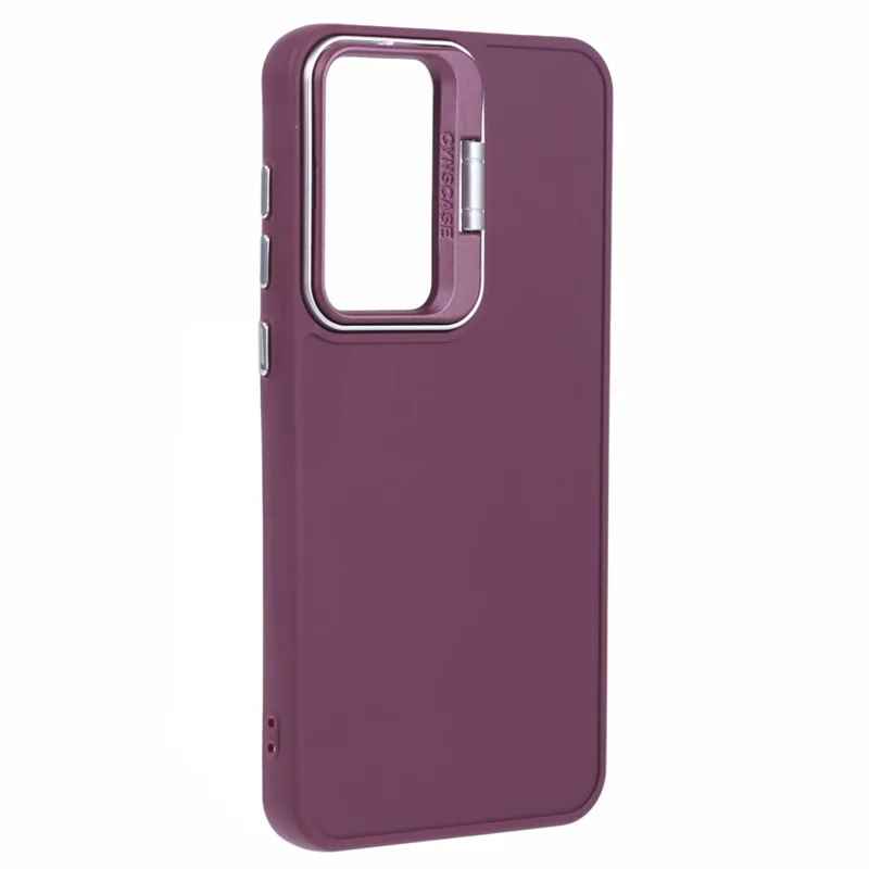 QH Series for Samsung Galaxy A54 5G Case Lens Frame Kickstand Silky Touch Silicone Phone Cover - Wine Red