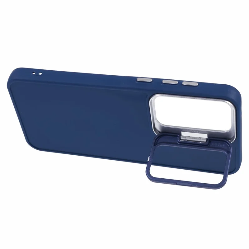 Série QH para Samsung Galaxy A54 5G Case Lens Frame Kickstand Silky Touch Silicone Phone Cover - Safira