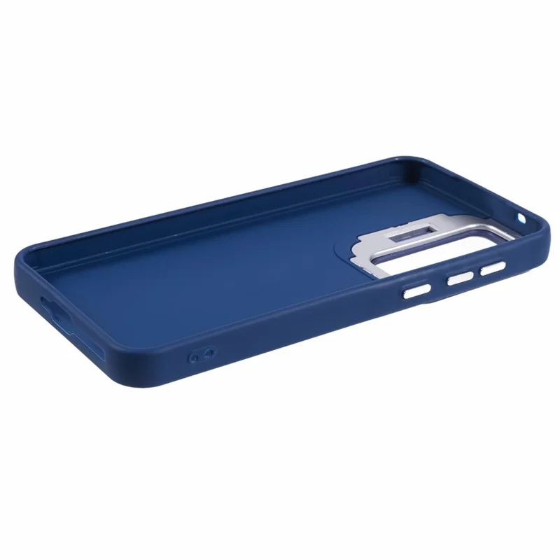 Série QH para Samsung Galaxy A54 5G Case Lens Frame Kickstand Silky Touch Silicone Phone Cover - Safira