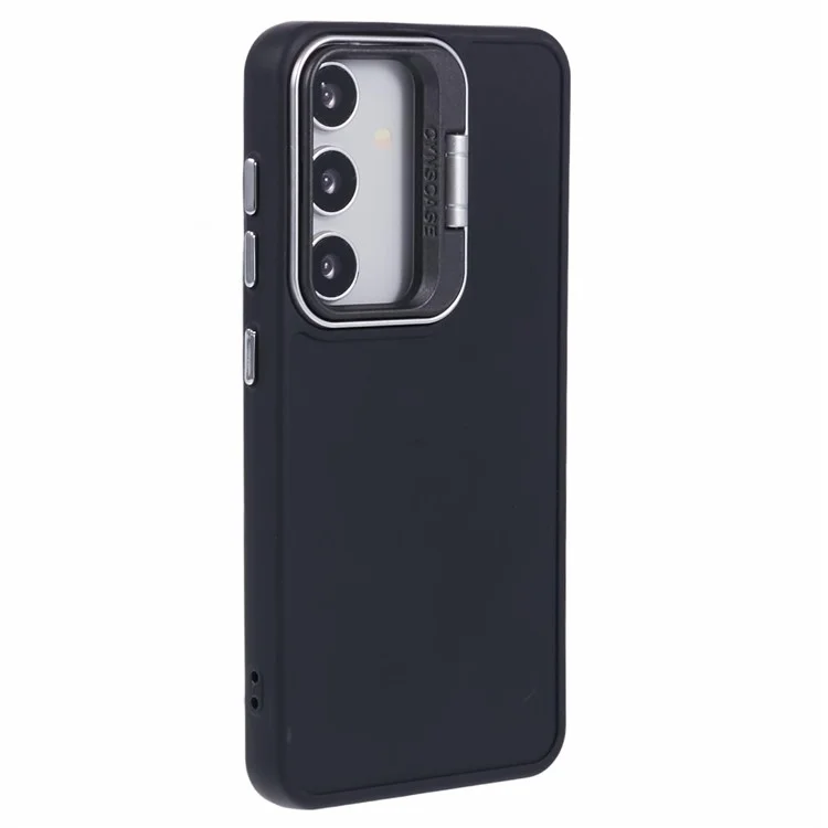 QH Series for Samsung Galaxy S23 Case Silicone Invisible Kickstand Phone Cover - Black