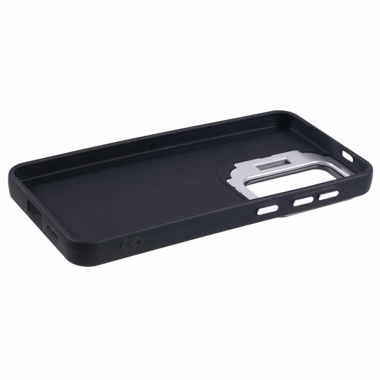 QH Series for Samsung Galaxy S23 Case Silicone Invisible Kickstand Phone Cover - Black