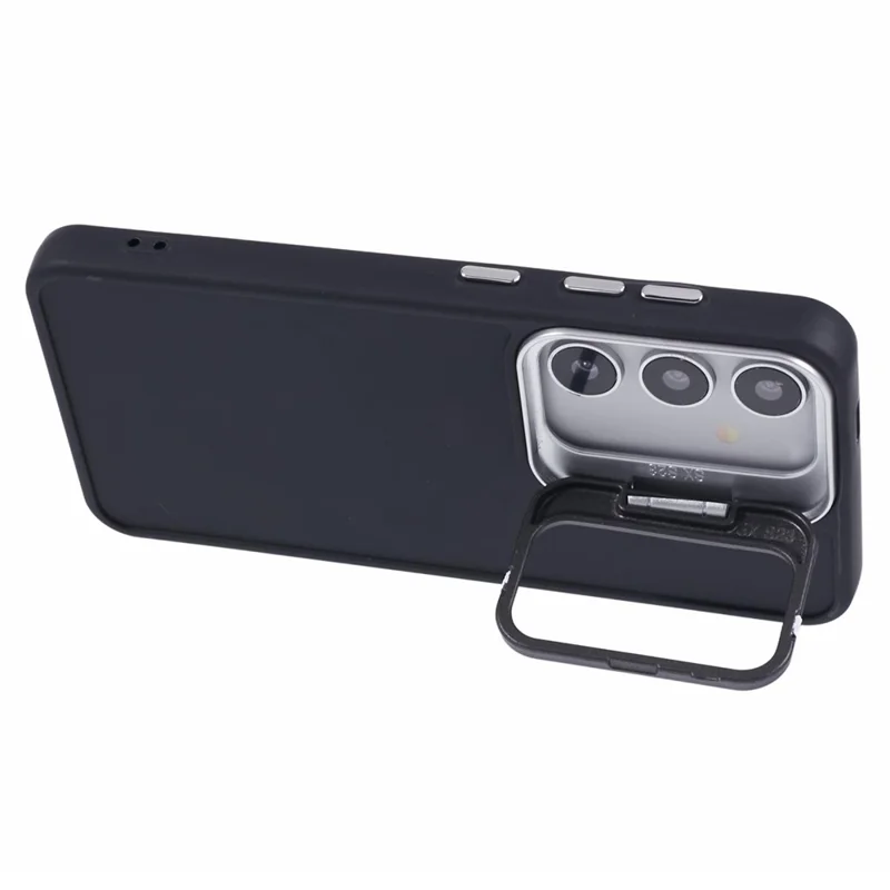 QH Series for Samsung Galaxy S24+ Case Silicone Kickstand Phone Cover - Black