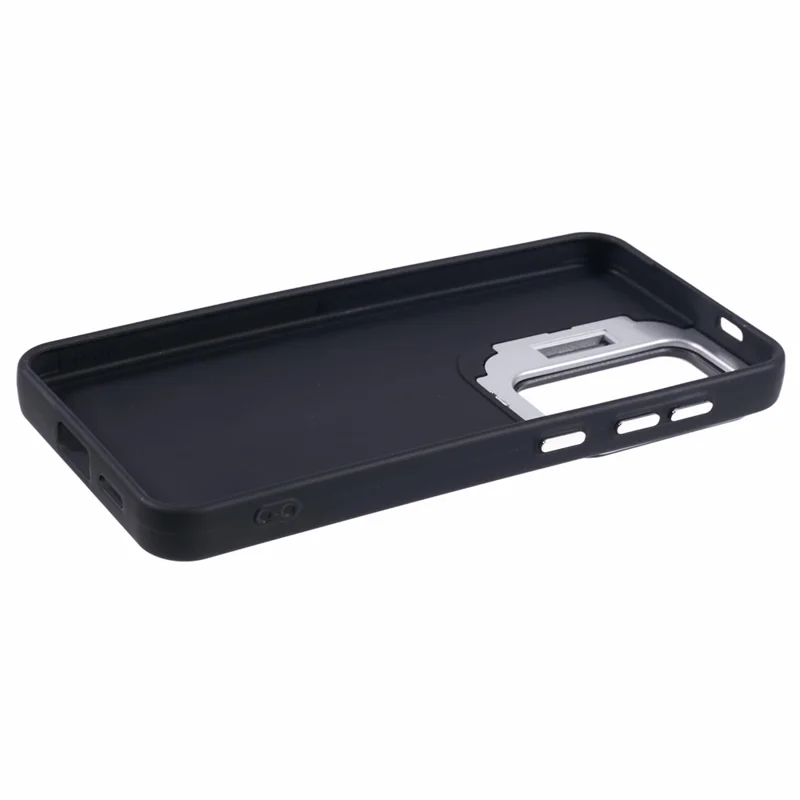QH Series for Samsung Galaxy S24+ Case Silicone Kickstand Phone Cover - Black