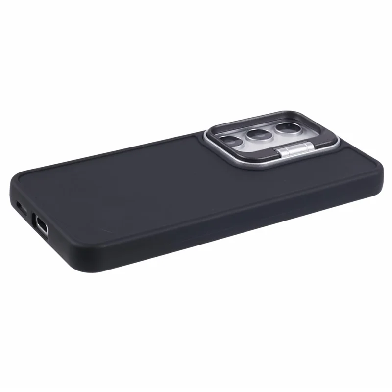QH Series for Samsung Galaxy S24+ Case Silicone Kickstand Phone Cover - Black