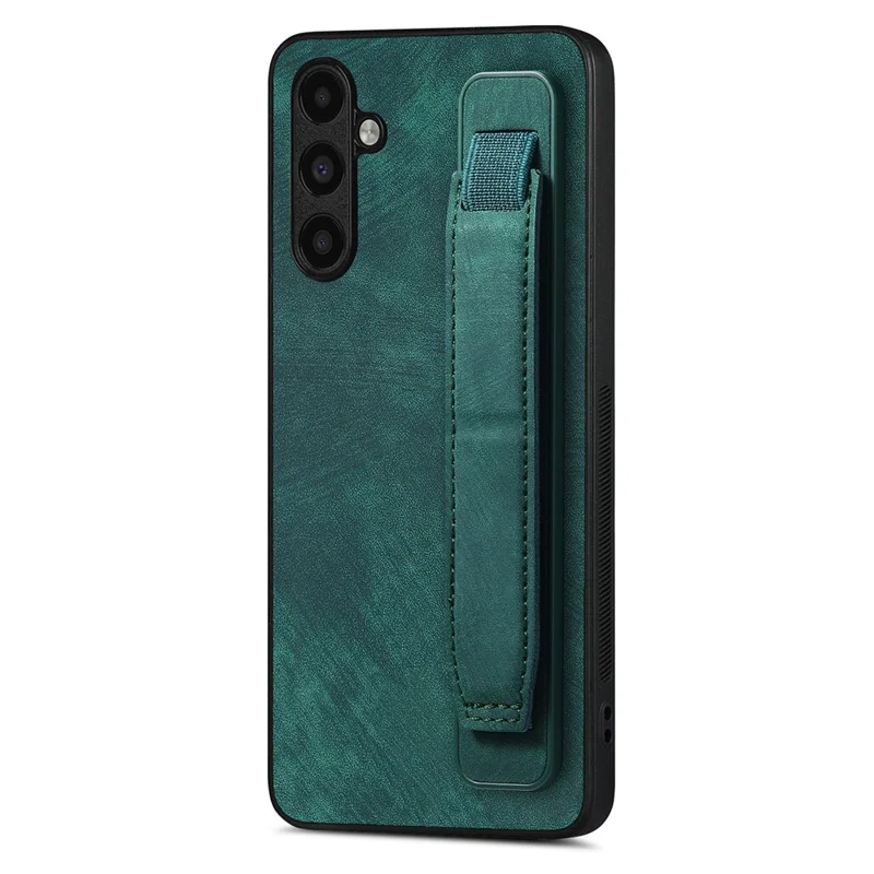 D11 For Samsung Galaxy A24 4G (162.1 x 77.6 x 8.3mm) PU Leather+TPU Case Wristband Phone Shell - Green