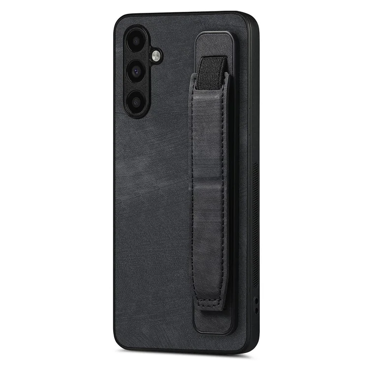 Funda para teléfono D11 para Samsung Galaxy A55 5G, de ajuste delgado, de piel sintética + TPU - negro