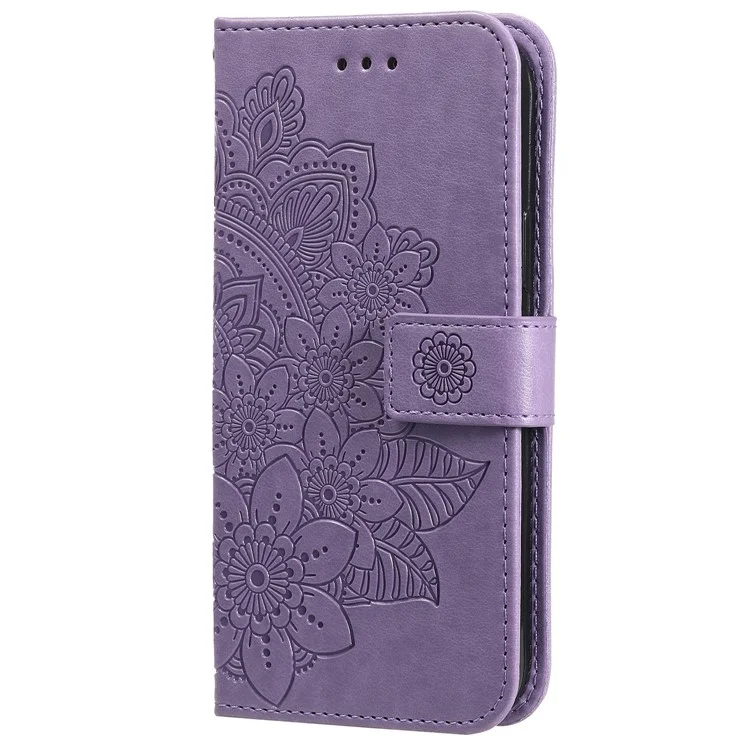 Para Oppo Reno11 F 5G / F25 Pro 5G Capa de Telefone Magnética com Padrão Floral Impresso Anti-queda - Roxo