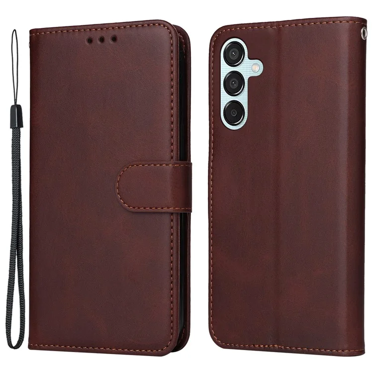 Per Samsung Galaxy M15 5G / F15 5G Custodia in Pelle PU con Supporto per Visione / 3 Porta Carte - Marrone