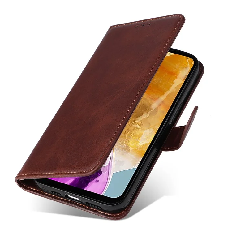 Per Samsung Galaxy M15 5G / F15 5G Custodia in Pelle PU con Supporto per Visione / 3 Porta Carte - Marrone