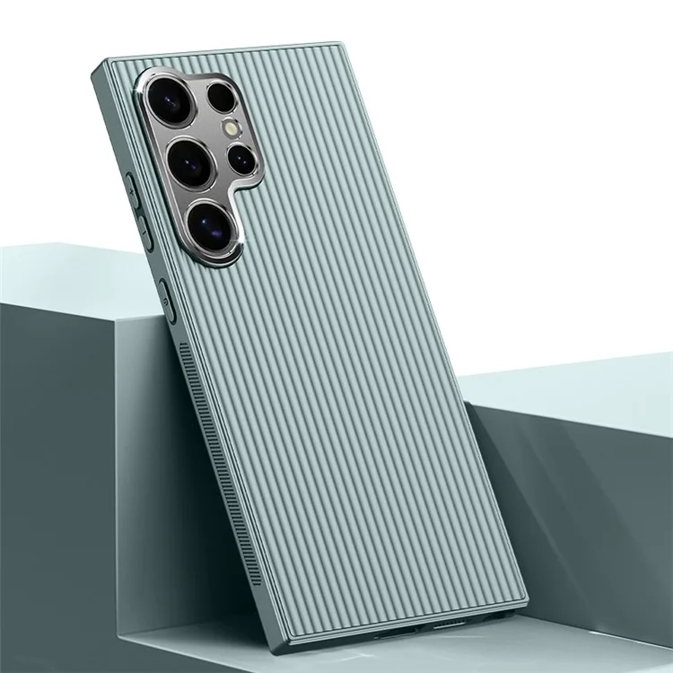 Para Samsung Galaxy S24 Ultra Phone Shell Metal+PC+TPU Phone Case Drop Protection Mobile Cover - Verde