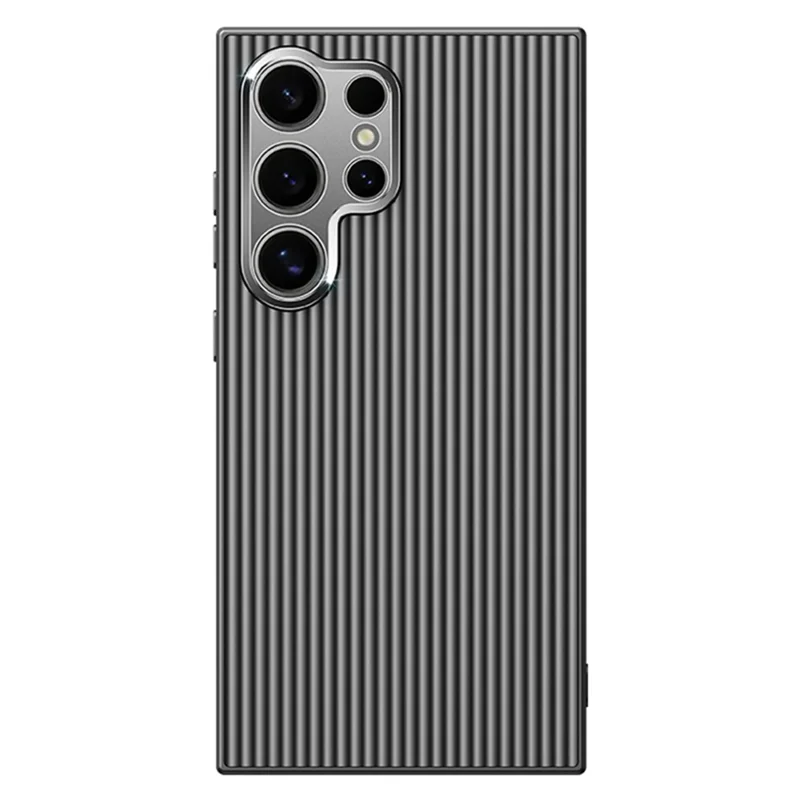 For Samsung Galaxy S24 Ultra Phone Shell Metal+PC+TPU Phone Case Drop Protection Mobile Cover - Black