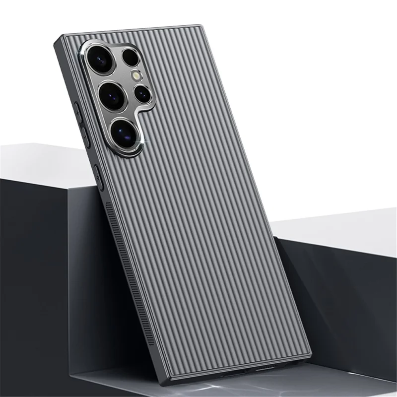For Samsung Galaxy S24 Ultra Phone Shell Metal+PC+TPU Phone Case Drop Protection Mobile Cover - Black