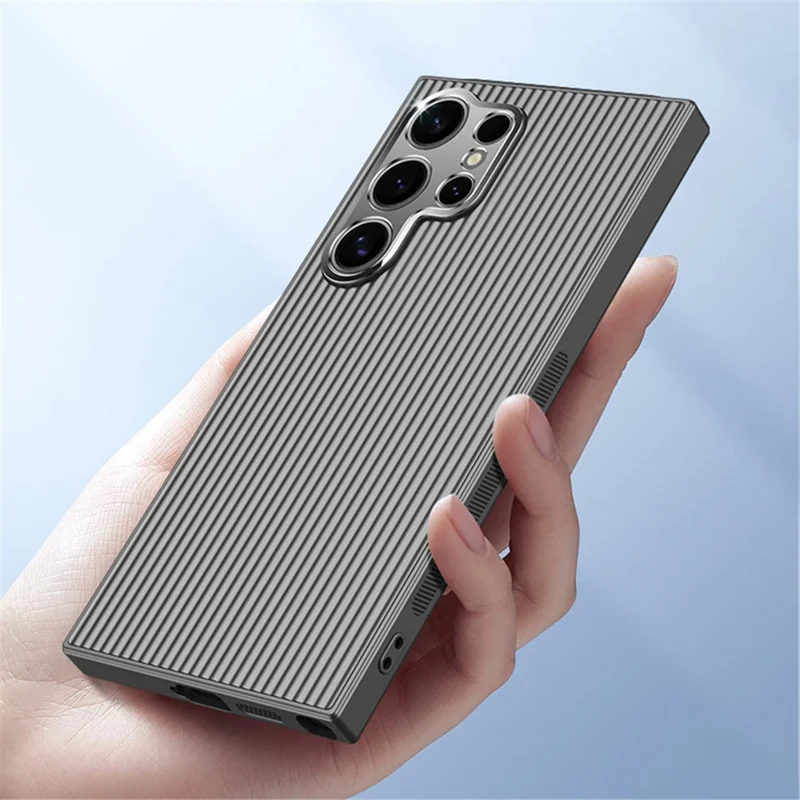 For Samsung Galaxy S24 Ultra Phone Shell Metal+PC+TPU Phone Case Drop Protection Mobile Cover - Black