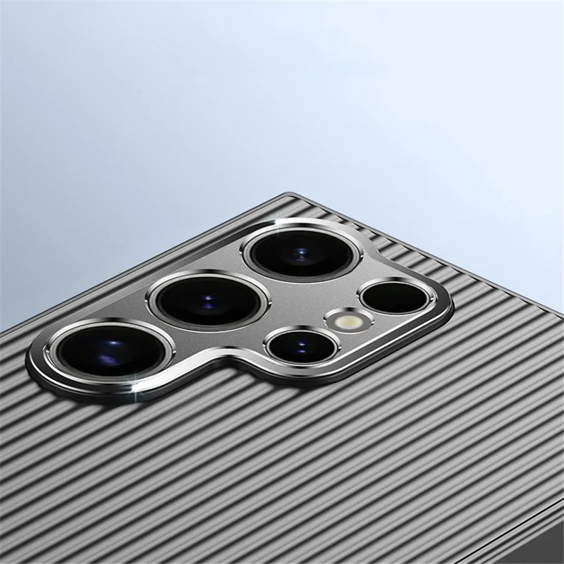 For Samsung Galaxy S24 Ultra Phone Shell Metal+PC+TPU Phone Case Drop Protection Mobile Cover - Black