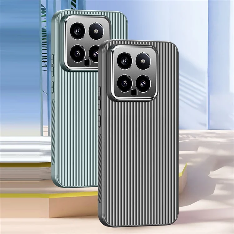 Для Xiaomi 14 PC+TPU Задняя крышка Чехол Противоударный металлический Рама объектива Чехол для телефона - Зеленый